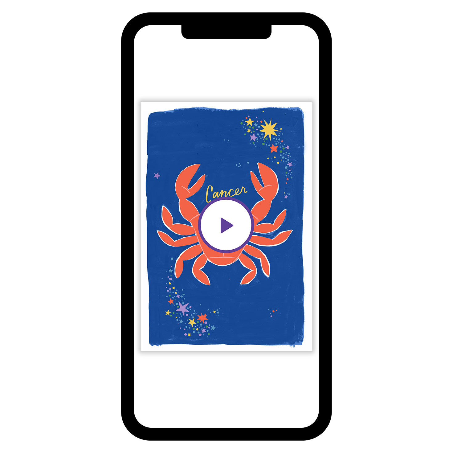 Bold and Bright Cancer Zodiac eCard