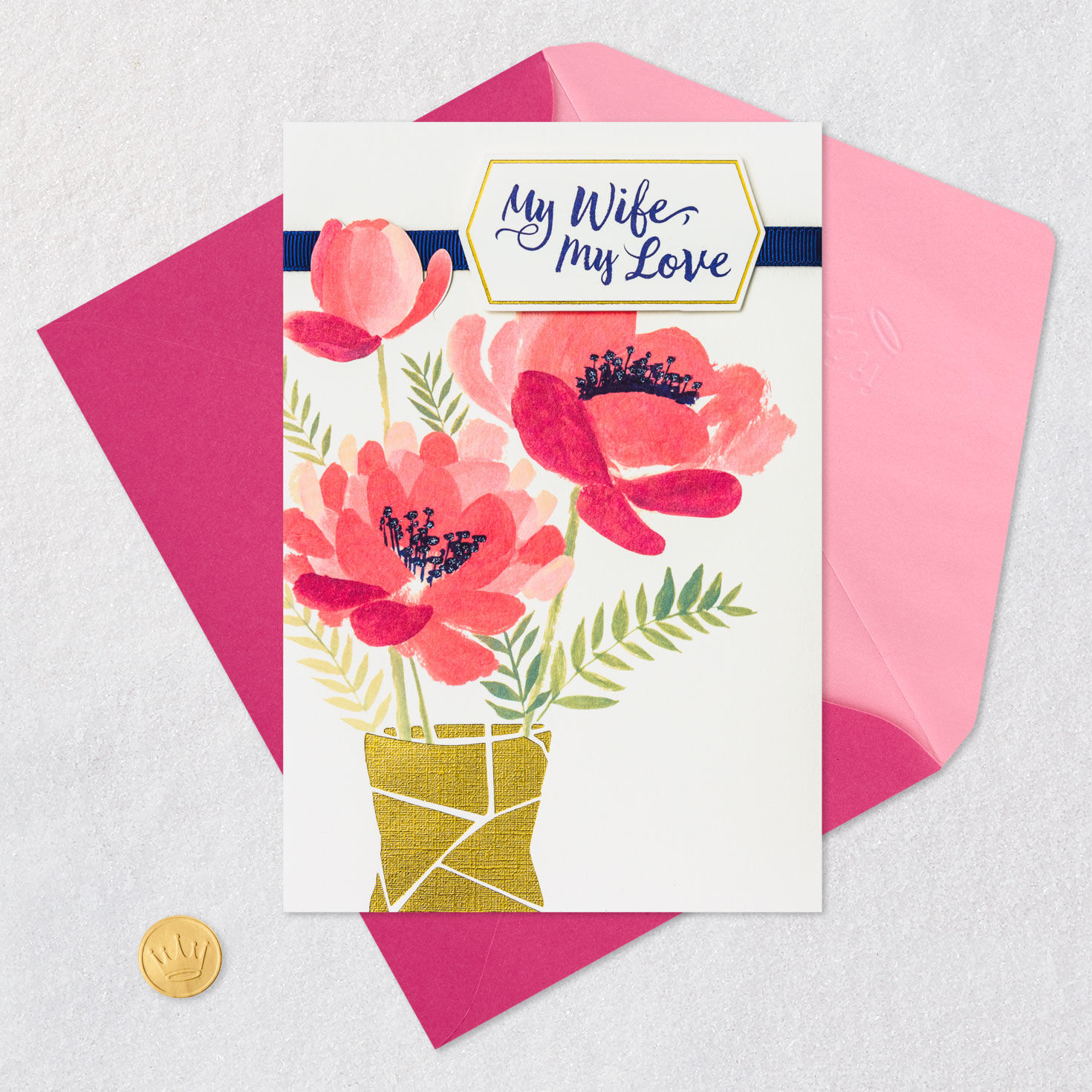 Thank You Mother's Day Card From Husband Card Front with Envelope and Gold Seal image number 5