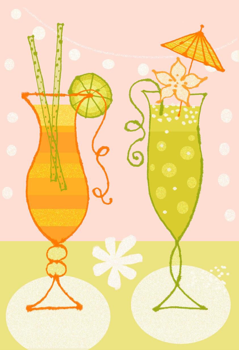 Fun, Fruity Cocktails Blank Card