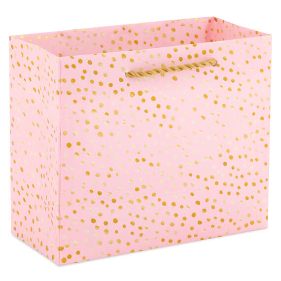 5.5" Gold Dots on Pink Small Horizontal Gift Bag, , large image number 5