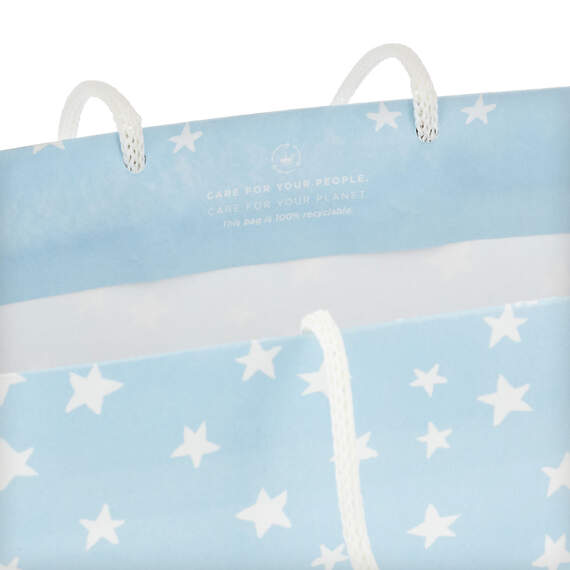 9.6" Scattered Stars on Blue Medium Gift Bag, , large image number 4