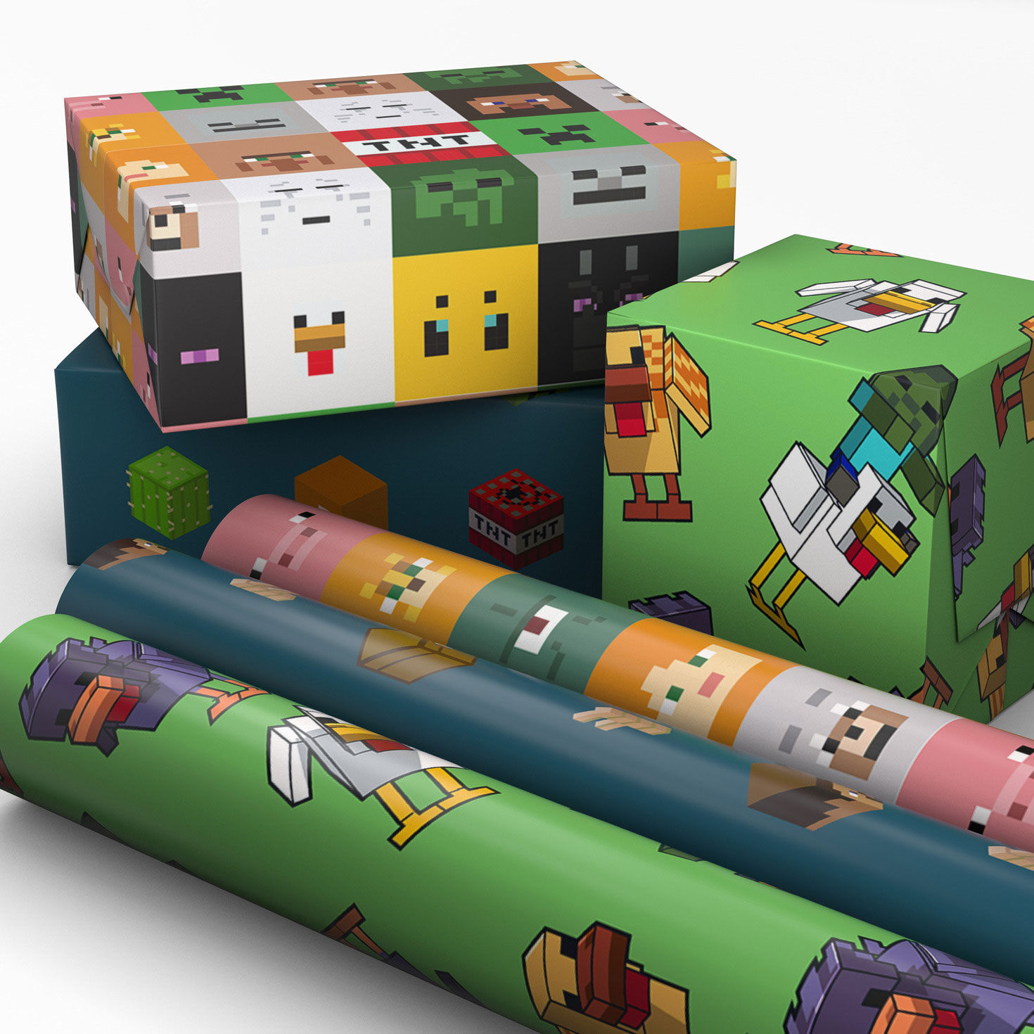 Minecraft Assorted Mini Gift Wrap Rolls in use image number 2