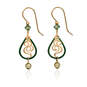 Silver Forest Green and Gold Open Teardrop Earrings, , large image number 1