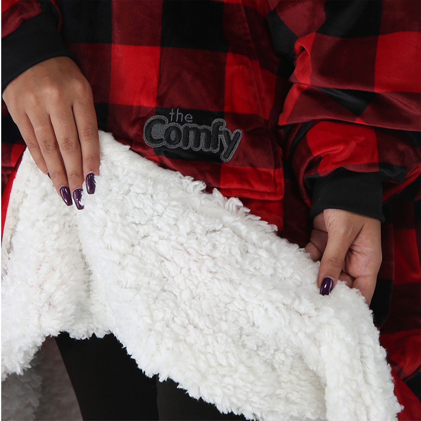 The Comfy Original Wearable Blanket in Red Plaid Loungewear Hallmark