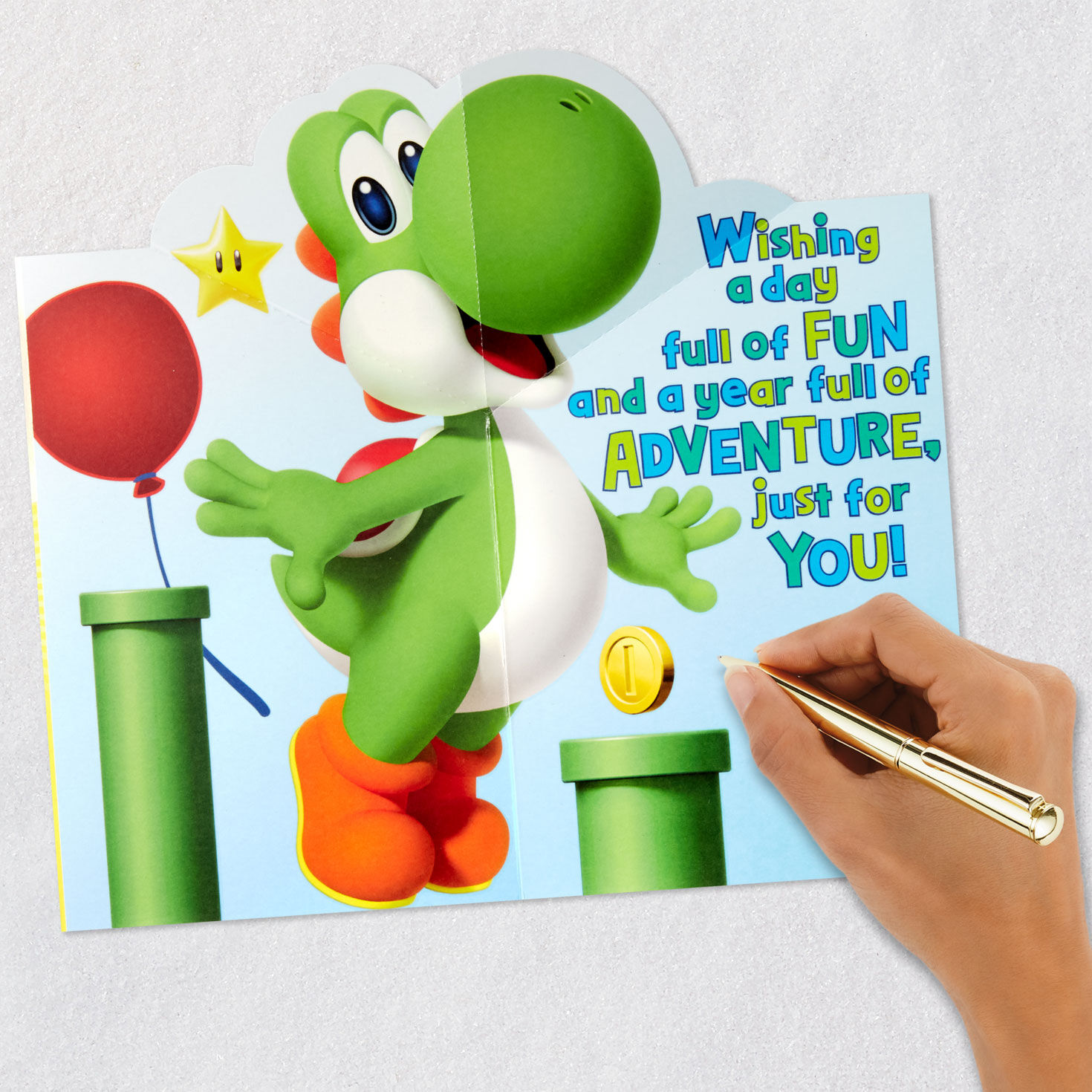 Nintendo Yoshi Yellow and Green Birthday Card Signing card image number 6
