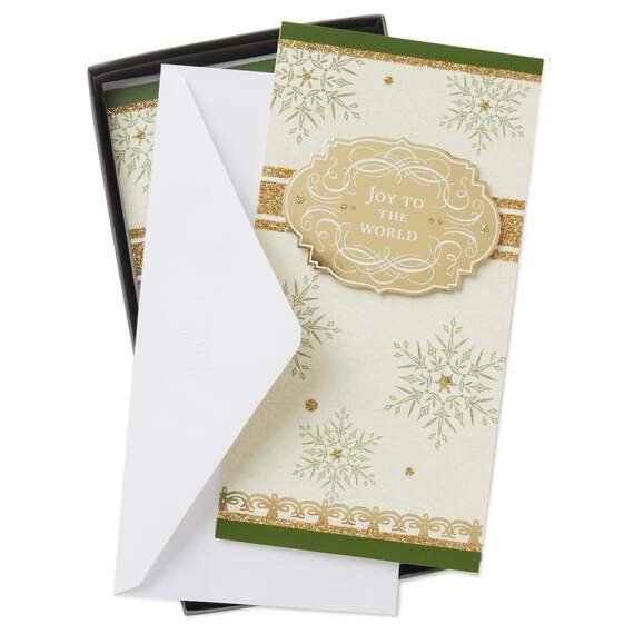 Joy to the World Gold Banner Christmas Cards, Box of 12, , large image number 1