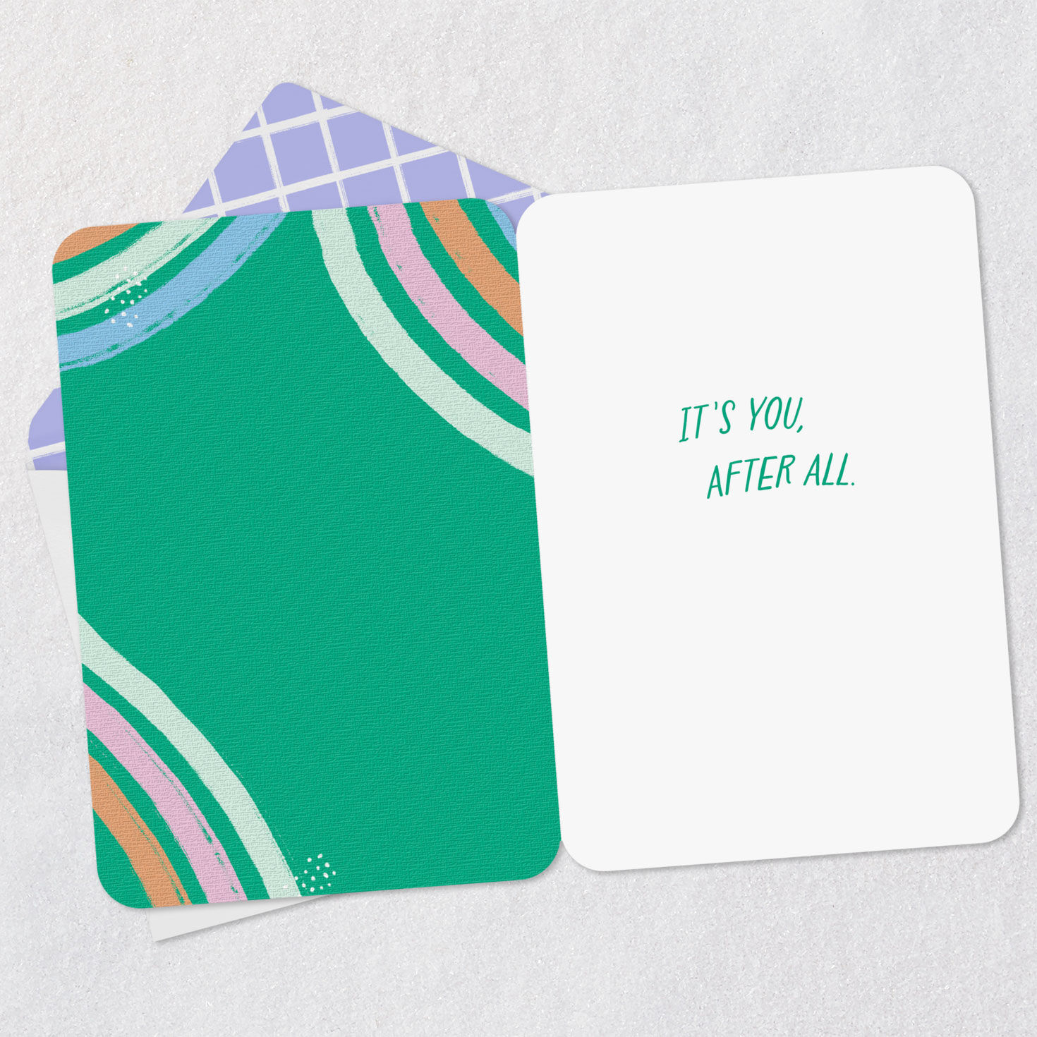 Colorful Arches on Green Encouragement Card Open card with envelope image number 3