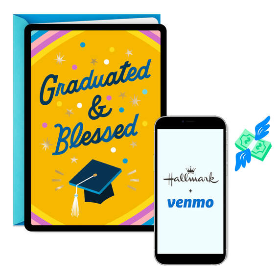 Graduated and Blessed Venmo Graduation Card, , large image number 1