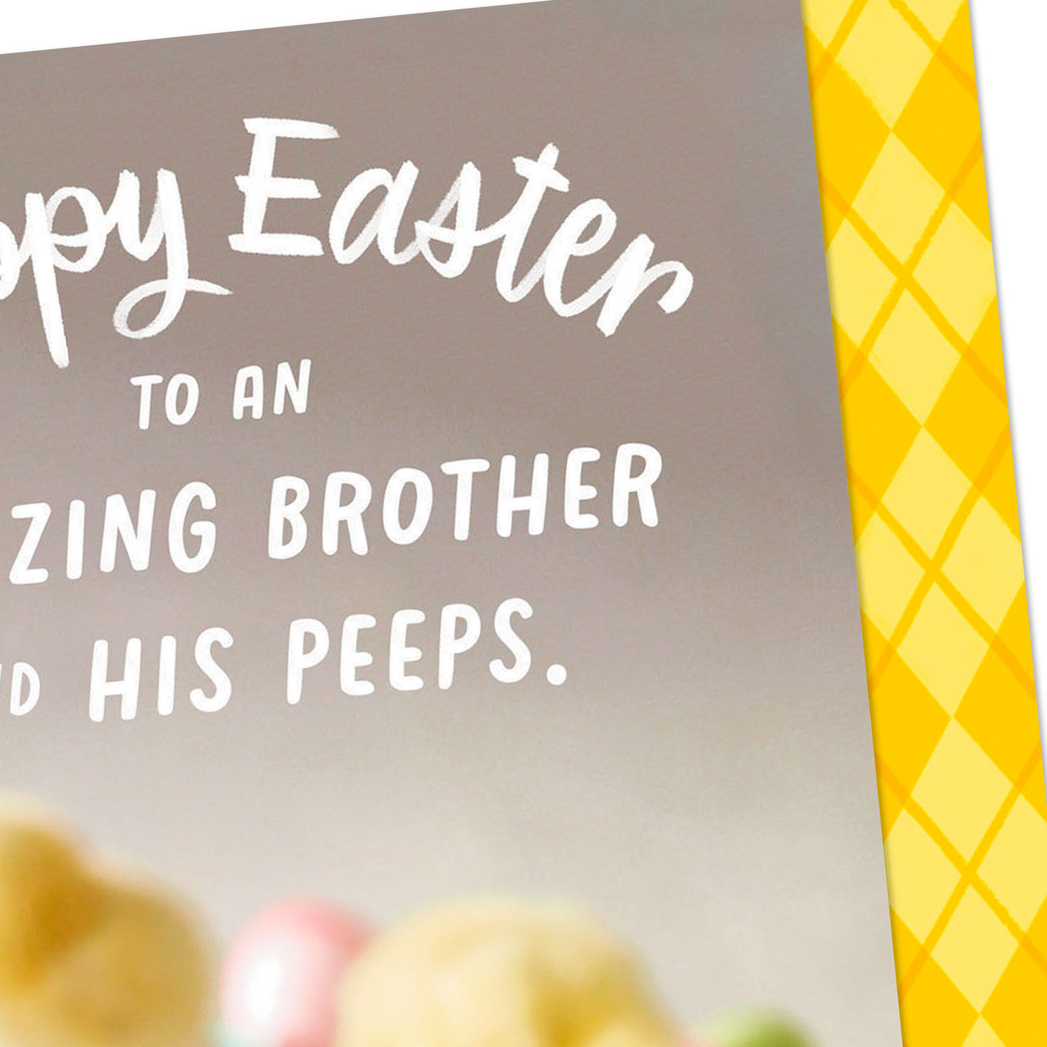 Yellow Baby Chicks Easter Card for Brother and Family Card Front Detail image number 4