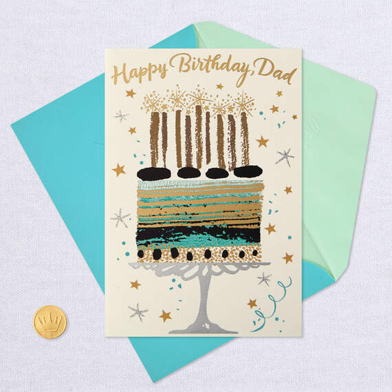 Gold Foil Cake Birthday Card for Dad, , large image number 7