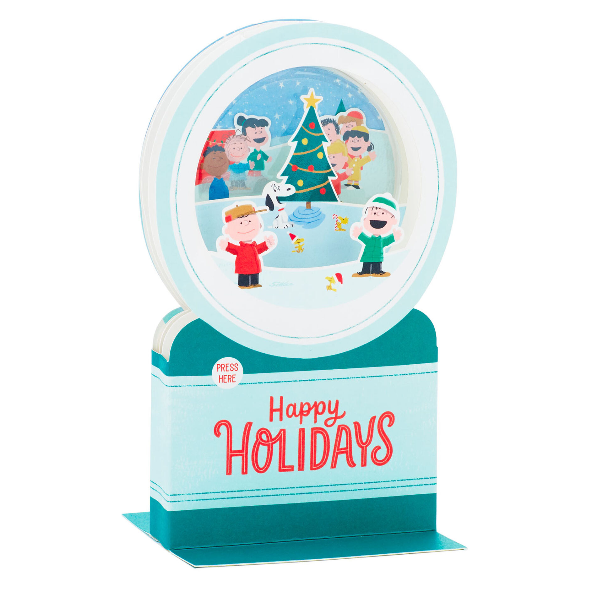 The Peanuts® Gang Snow Globe Musical 3D PopUp Holiday Card With Motion