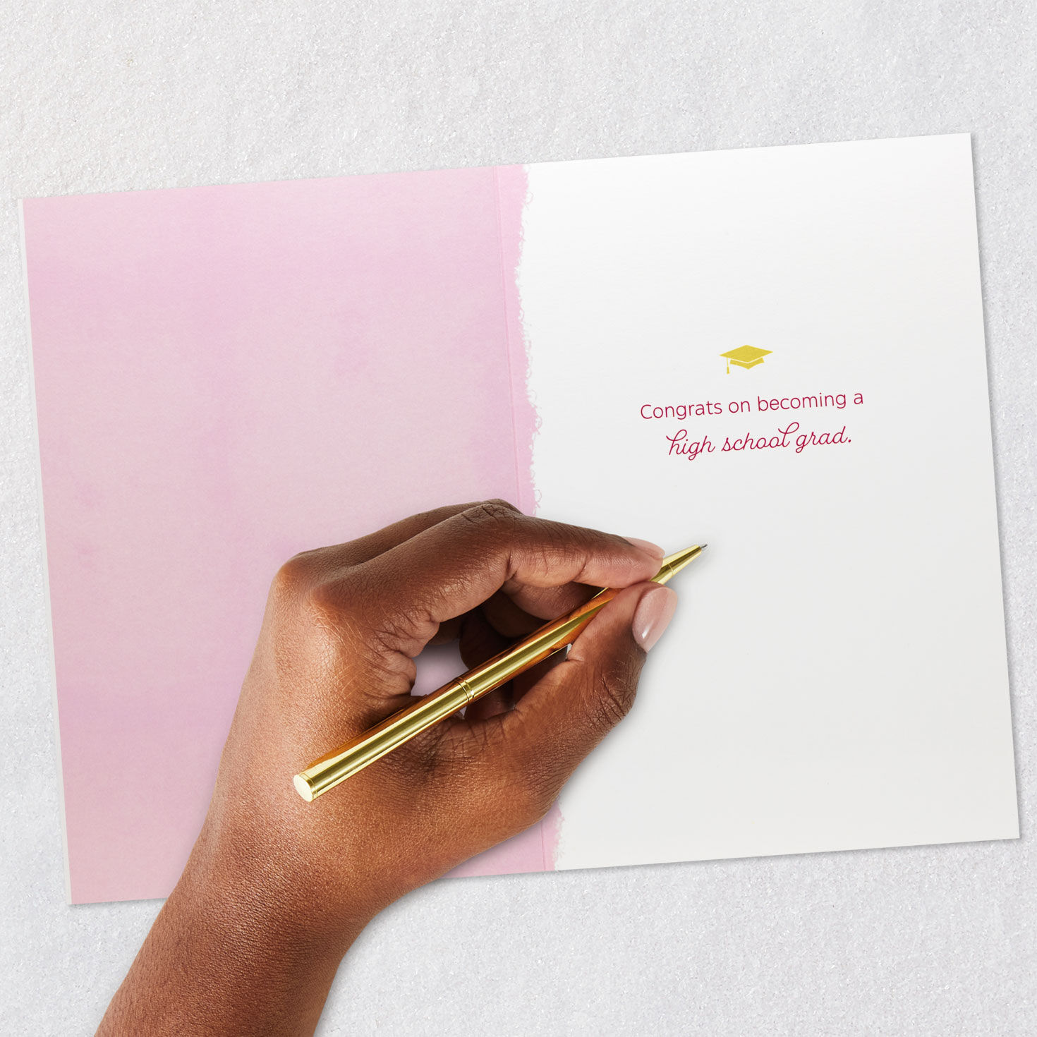 Sparkly Grad Cap High School Graduation Card for Her Signing card image number 6