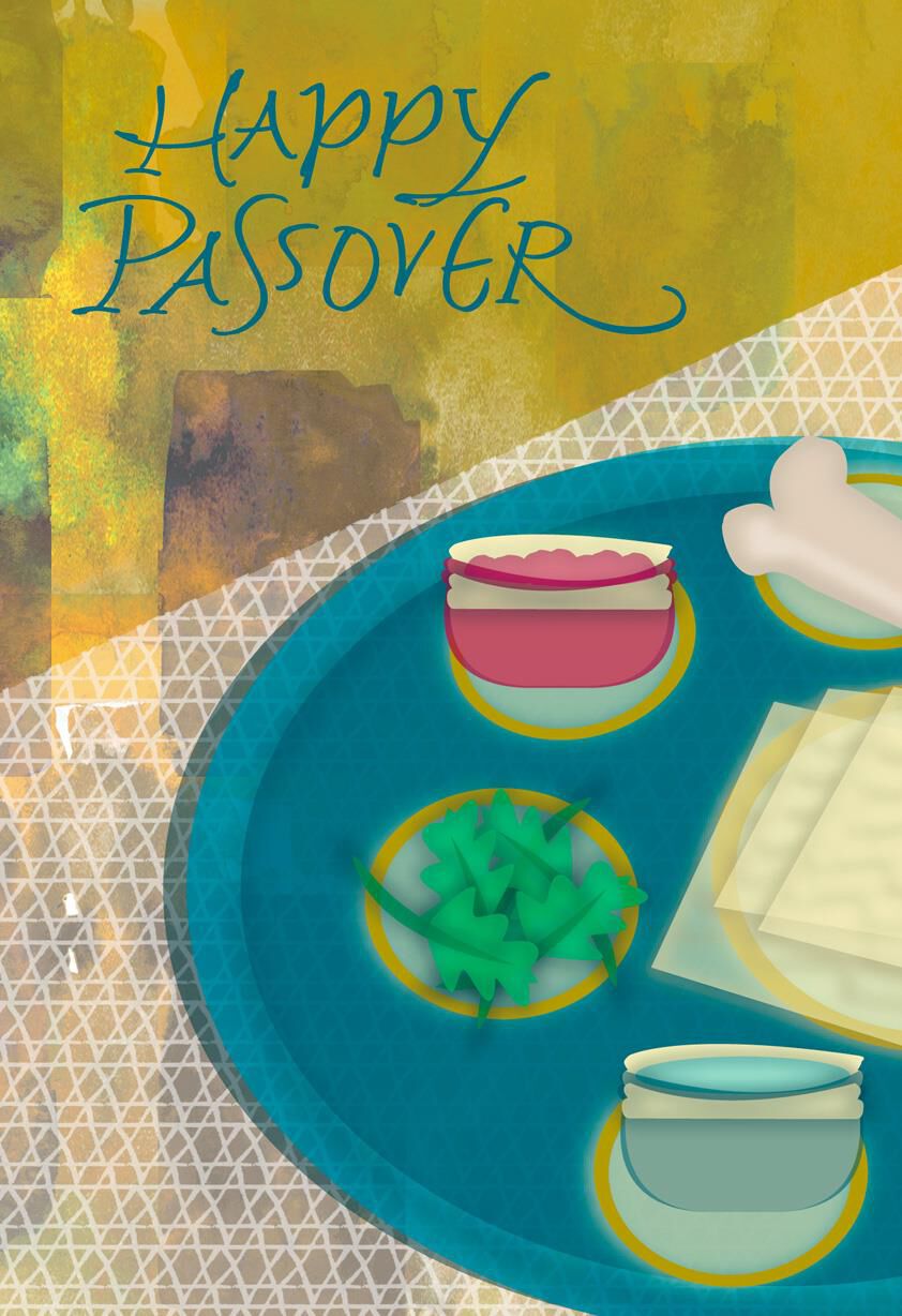 Seder Plate Painting Passover Card