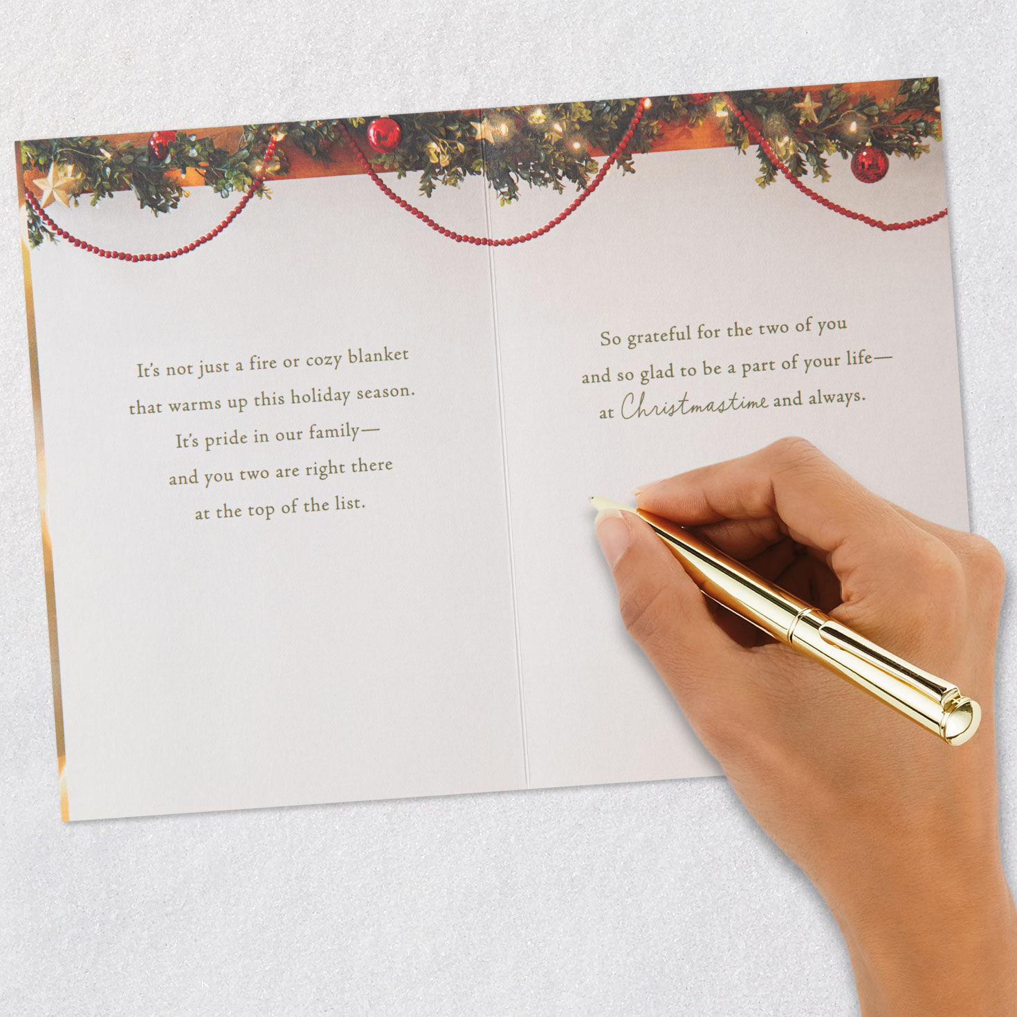 So Grateful for You Christmas Card for Grandson and Wife, , large image number 7