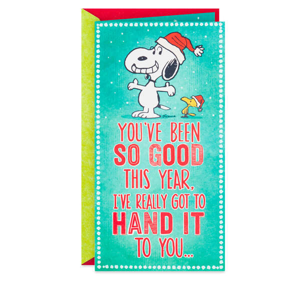 Peanuts® Snoopy and Woodstock Pop-Up Money Holder Christmas Card, , large image number 1