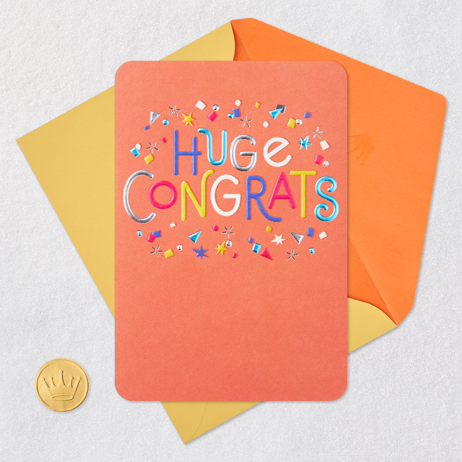 Cheery Lettering Congratulations Card Card Front with Envelope and Gold Seal image number 5