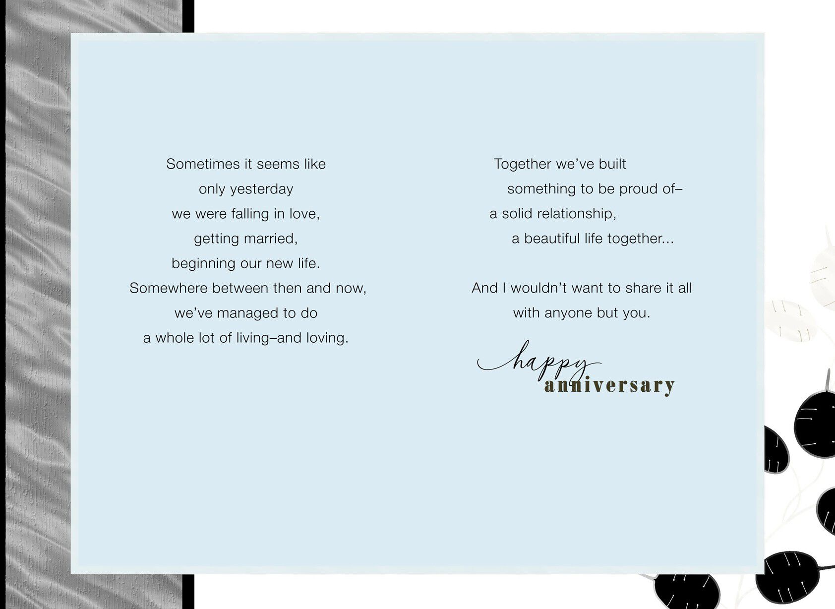 Black Foil Pattern 25th Anniversary Card for Husband