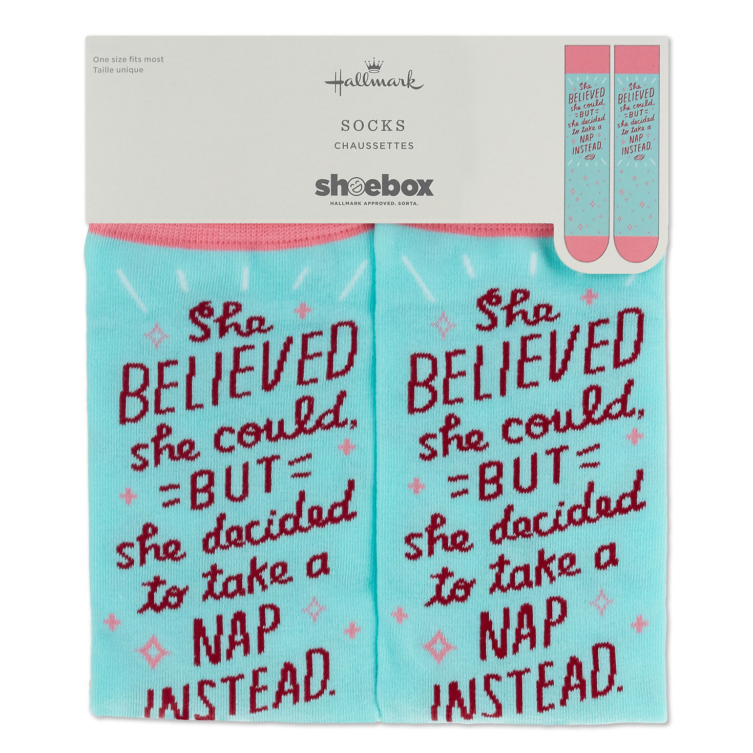 She Believed Quote Funny Novelty Crew Socks  image number 4