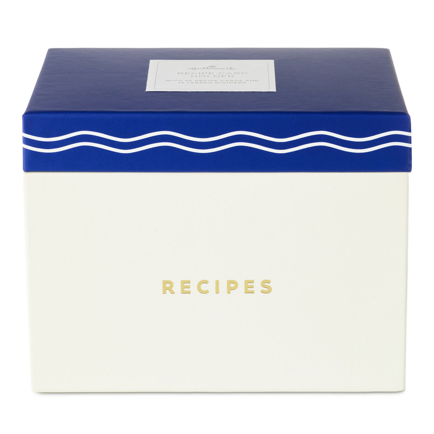 Blue and White Recipe Organizer Box With Recipe Cards package front image number 5