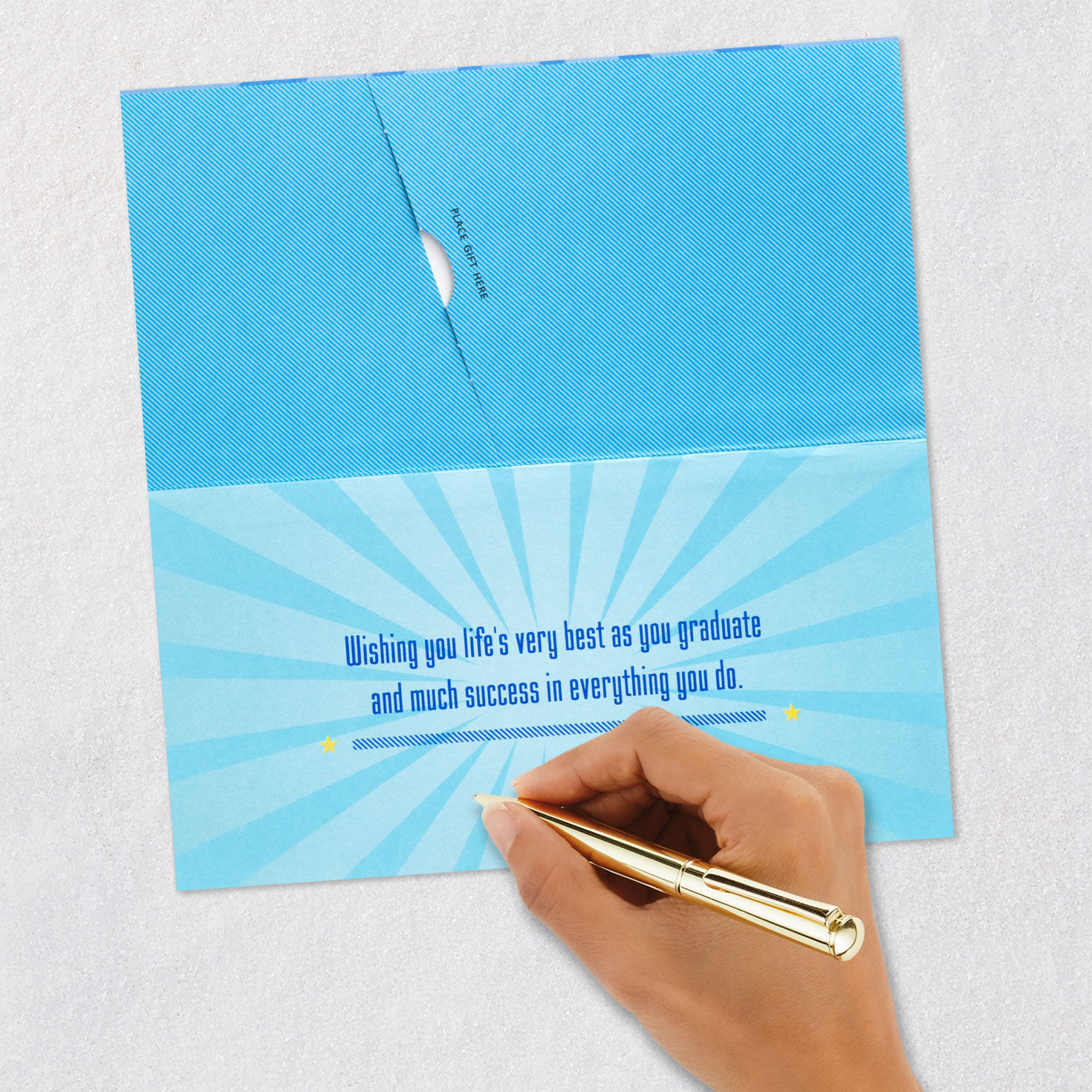 Blue Starburst Graduation Money Holder Card Signing card image number 7