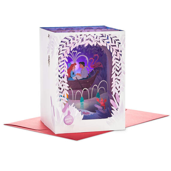 Disney The Little Mermaid 3D Pop-Up Musical Valentine's Day Card With Light