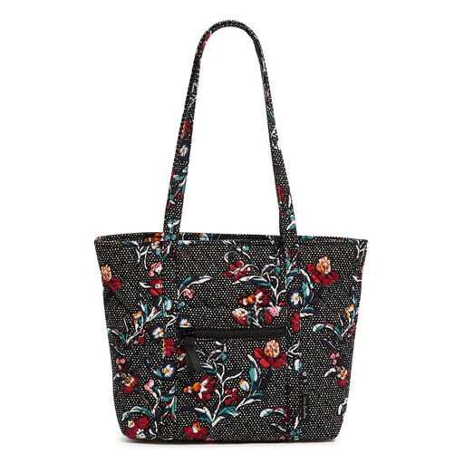 Vera Bradley Small Vera Tote in Perennials Noir Dot, 
