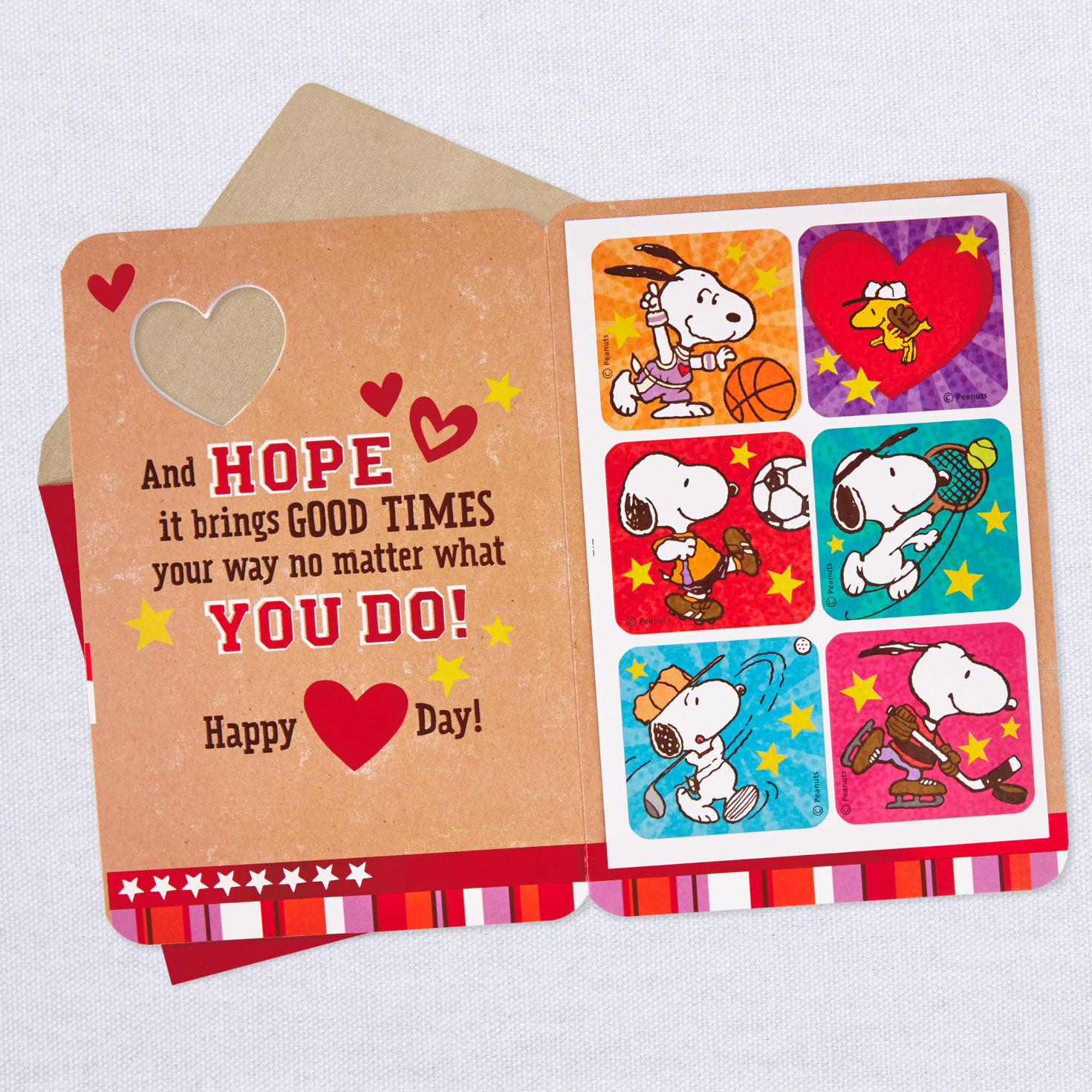 Bonus Stickers Inspirational Boxed Cards Valentines Day Peanuts