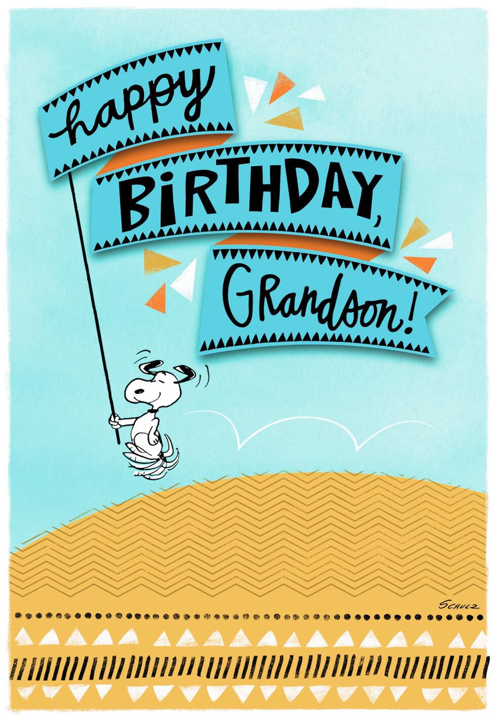 Peanuts® Snoopy All Happy Birthday Card for Grandson