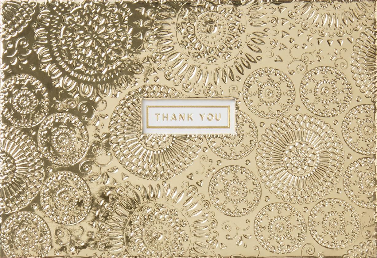 Gold Mandalas Thank You Blank Card