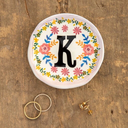 Natural Life Initial Trinket Dish, K, 