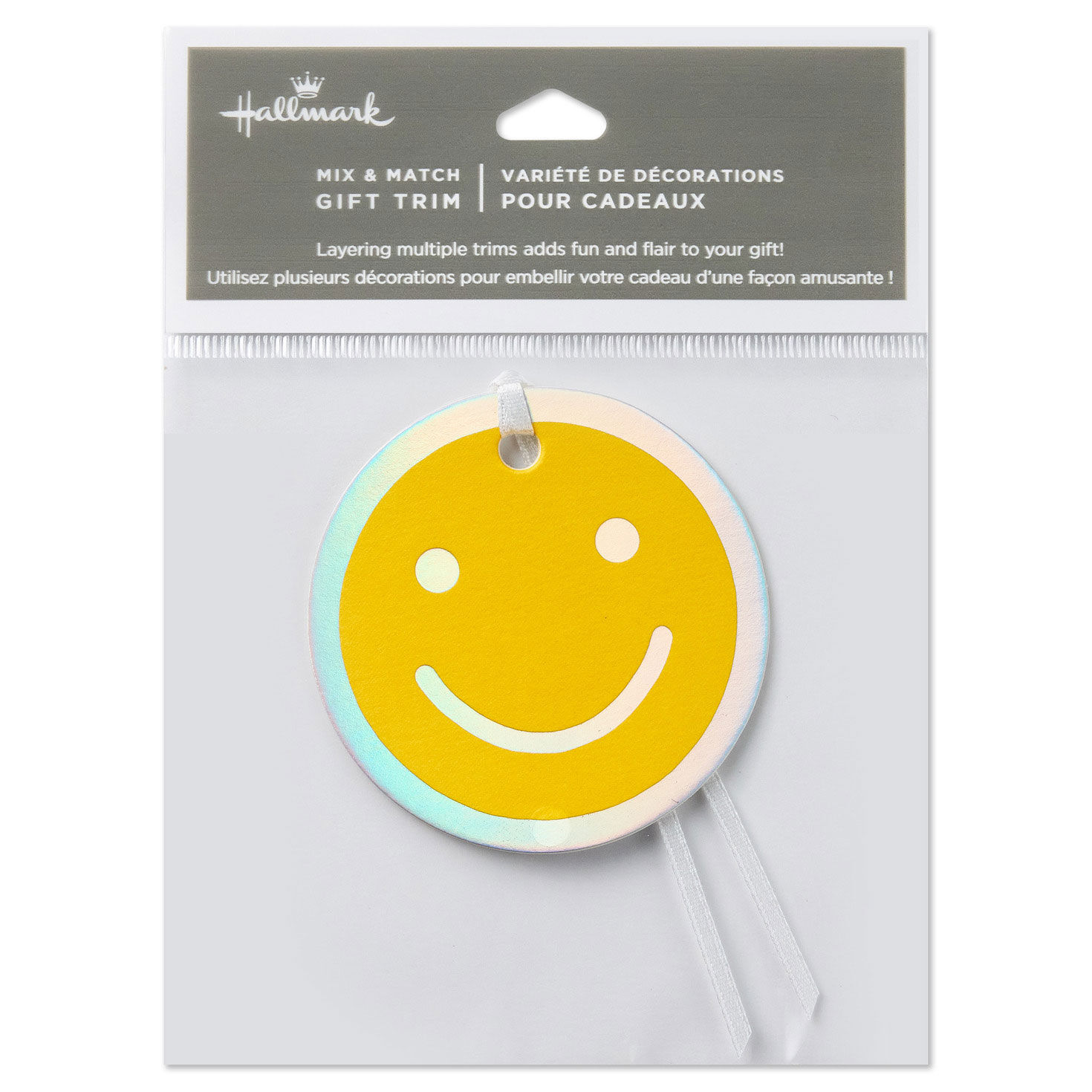 Yellow Smiley Face Single Round Gift Tag package front image number 6