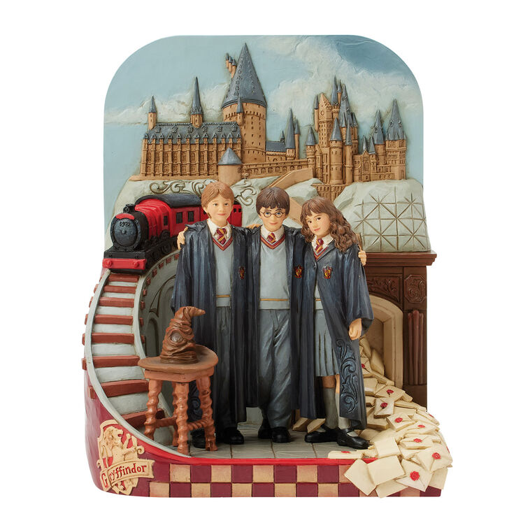Jim Shore Harry Potter, Ron and Hermione With Train Figurine, 9"