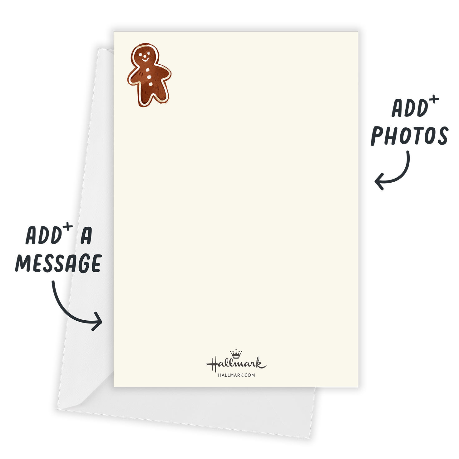 Christmas Cookies Border Personalized Invitation Open Card with Envelope indicating personalization image number 3