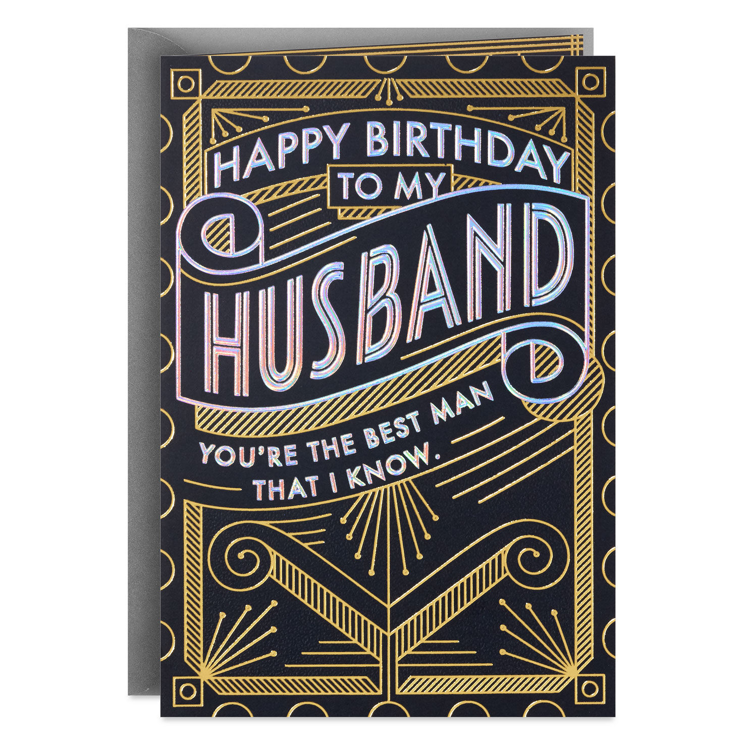 Best Man I Know Art Deco Romantic Birthday Card for Husband