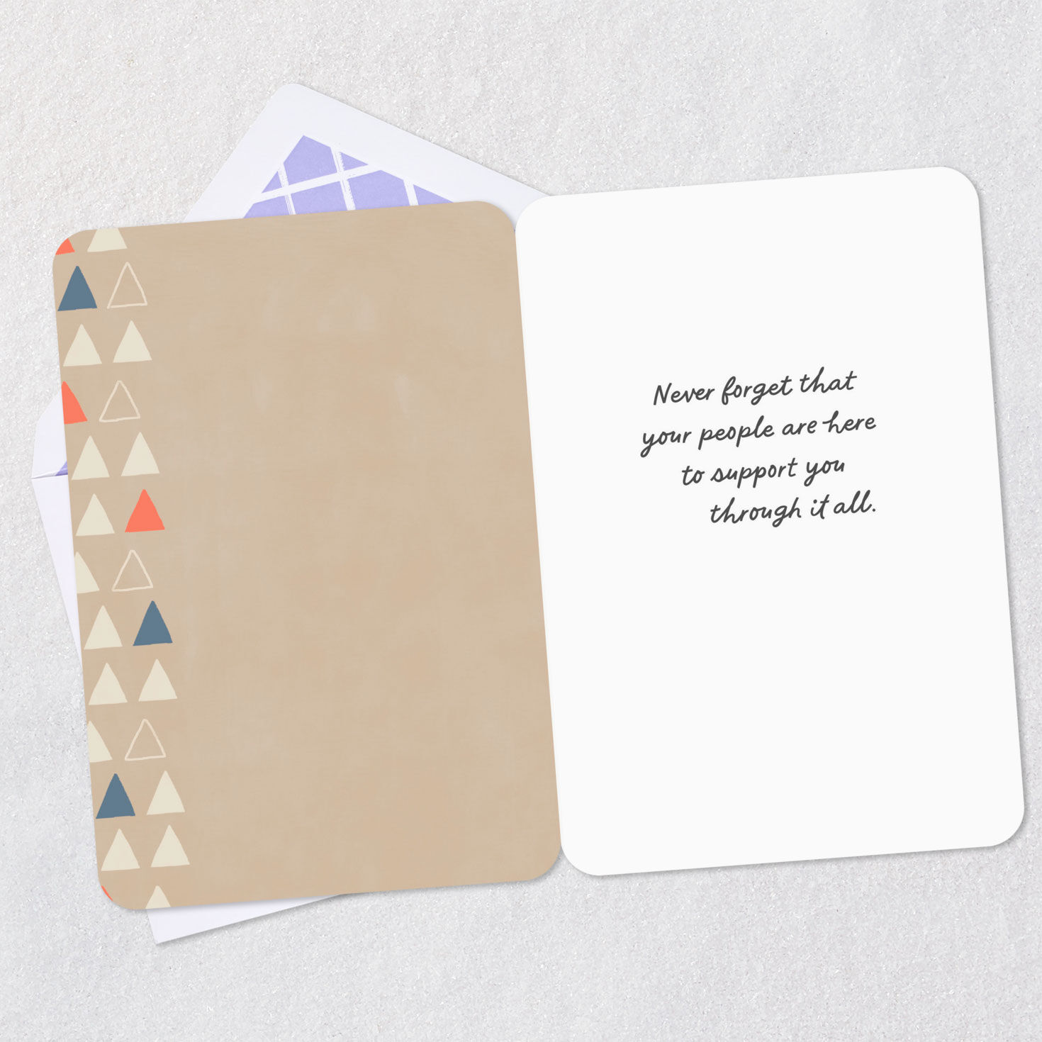 Triangle Pattern on Kraft Support Card for Parents Open card with envelope image number 3