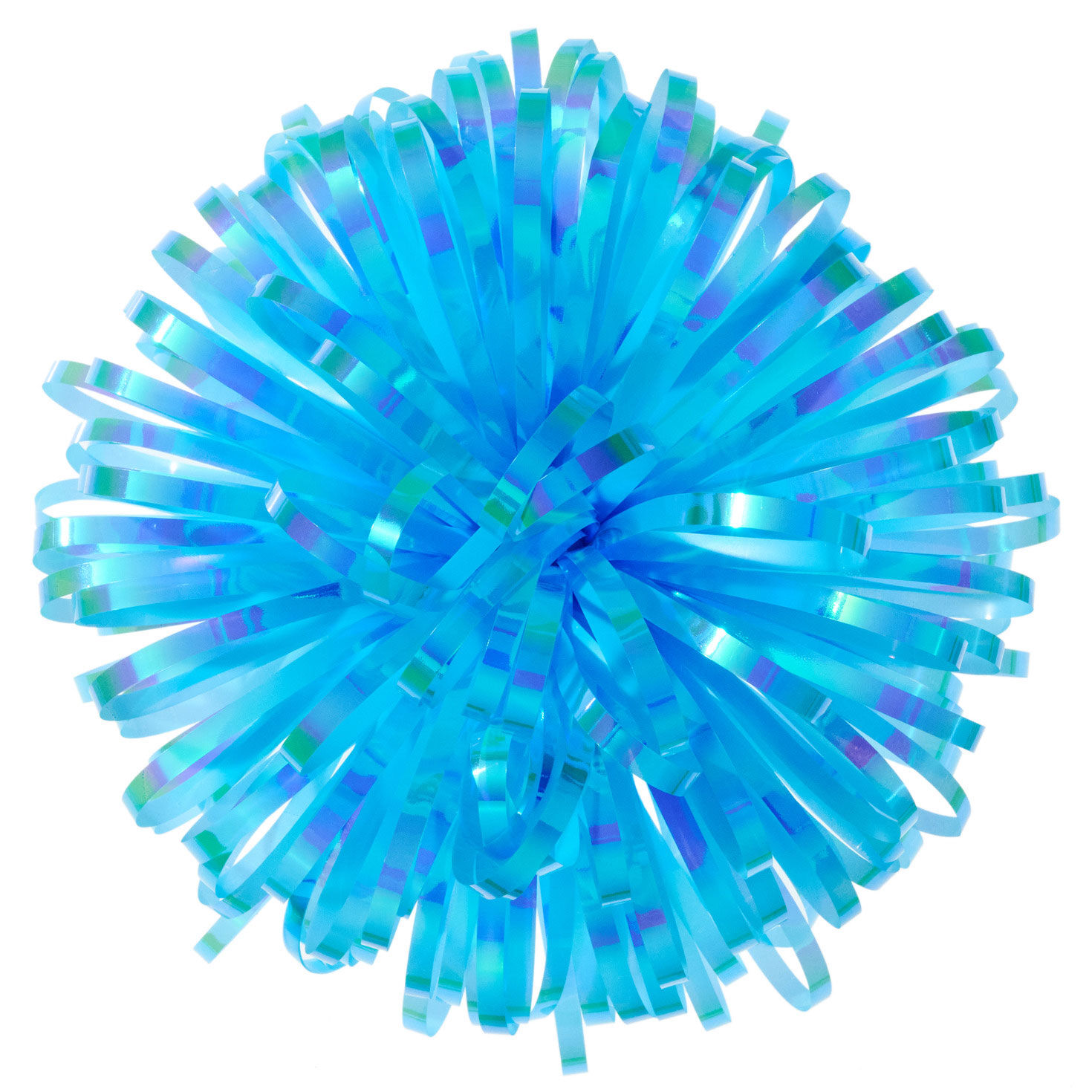 7" Aqua Looped Pom-Pom Gift Bow