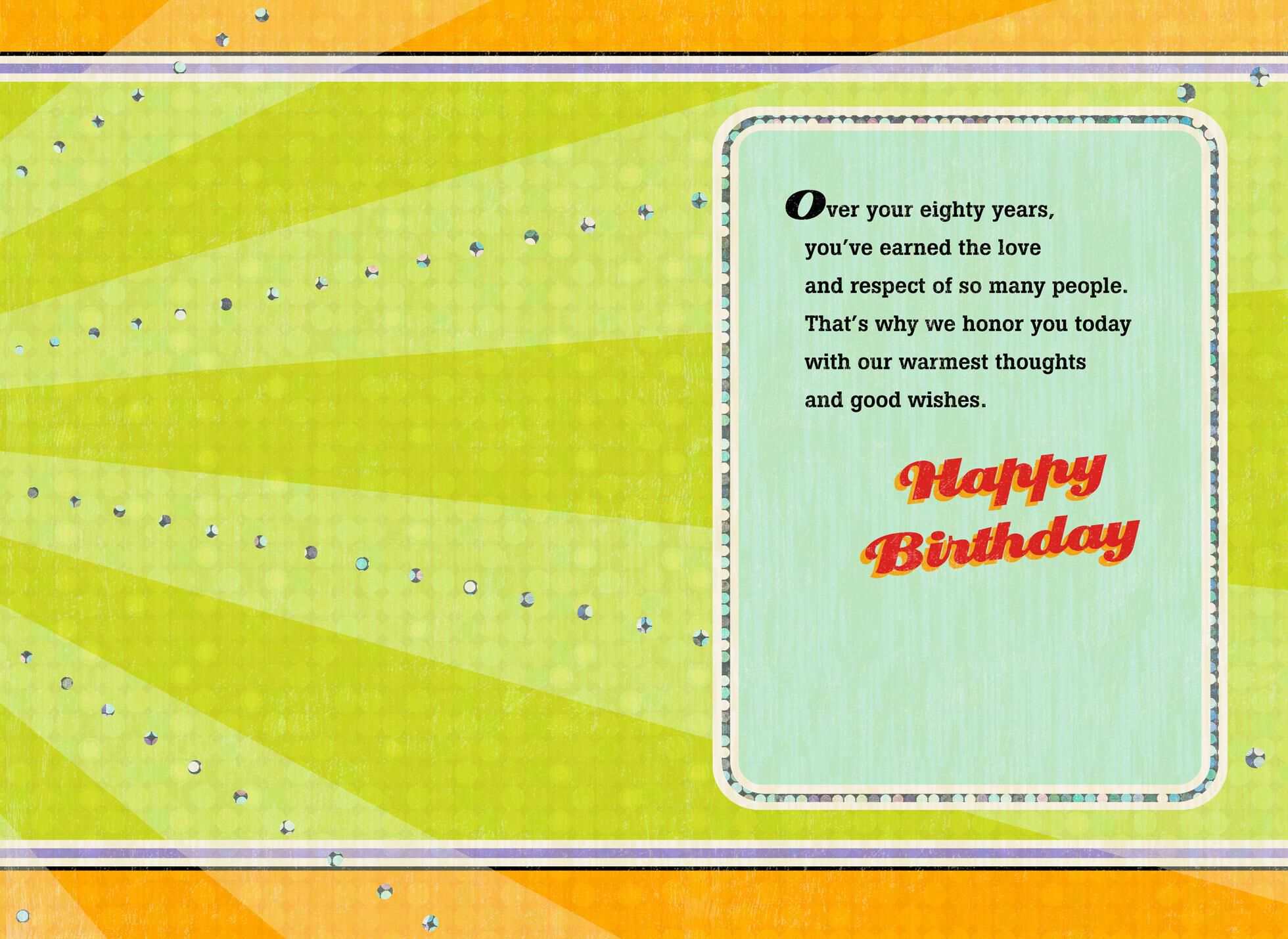 We Honor You 80th Birthday Card