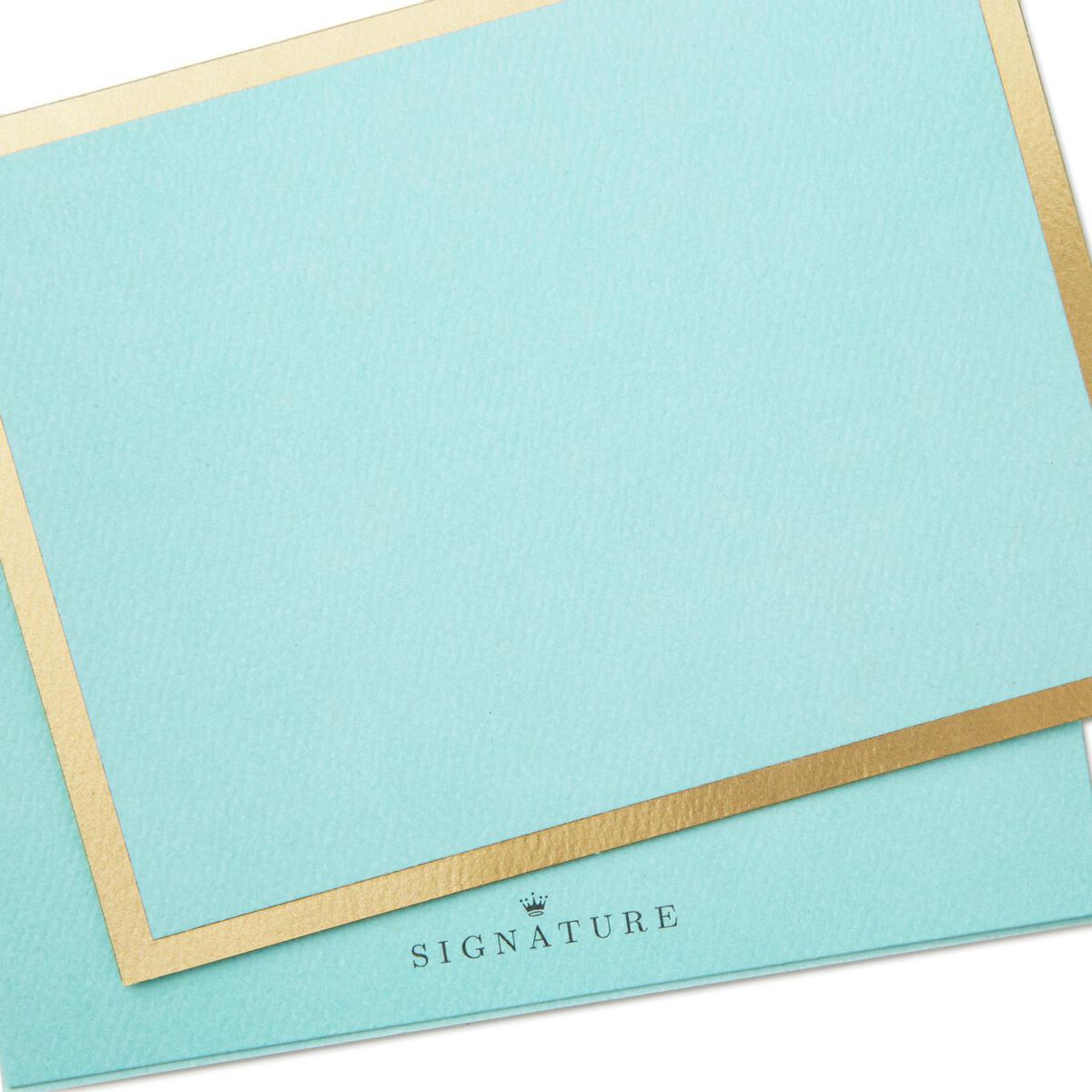 Mint Green With Gold Border Blank Note Cards, Pack of 10 Note Cards