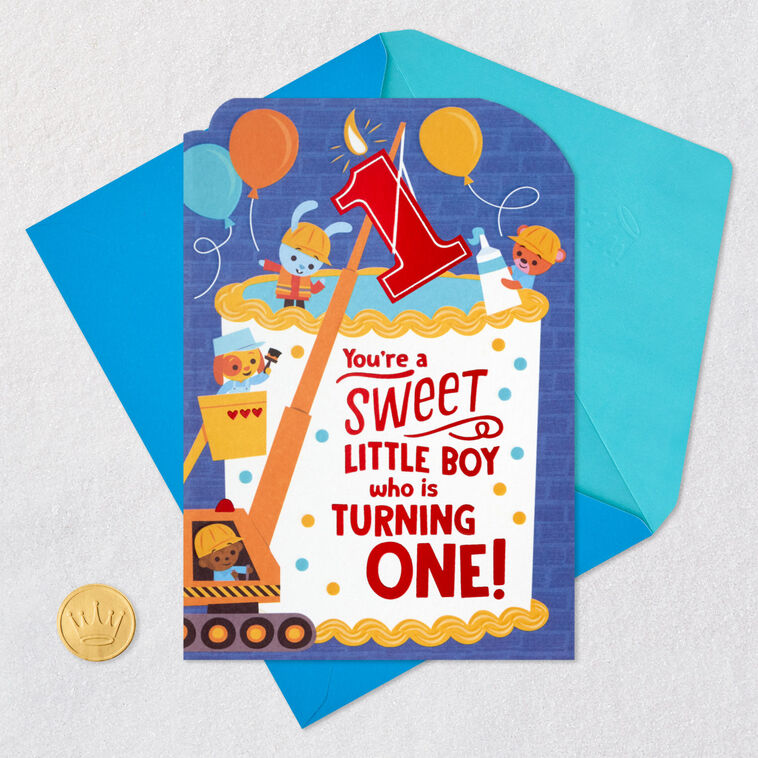 Construction Cake First Birthday Card for Boy, , large image number 6