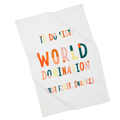 To Do List: World Domination Tea Towel, 