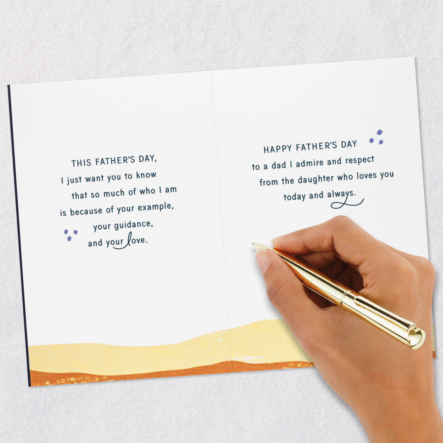 Lettering on Blue Dad Father's Day Card From Daughter Signing card image number 7