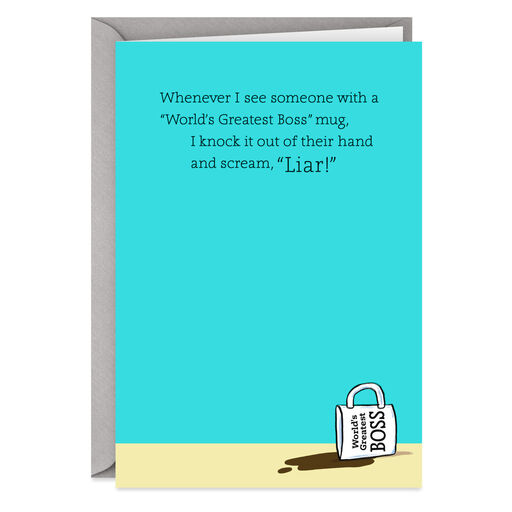 World's Greatest Boss Mug Funny Boss's Day Card, 