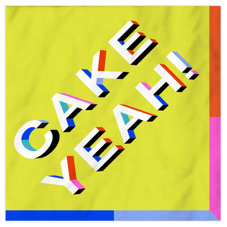 "Cake Yeah!" Colorful Cocktail Napkins, Pack of 20