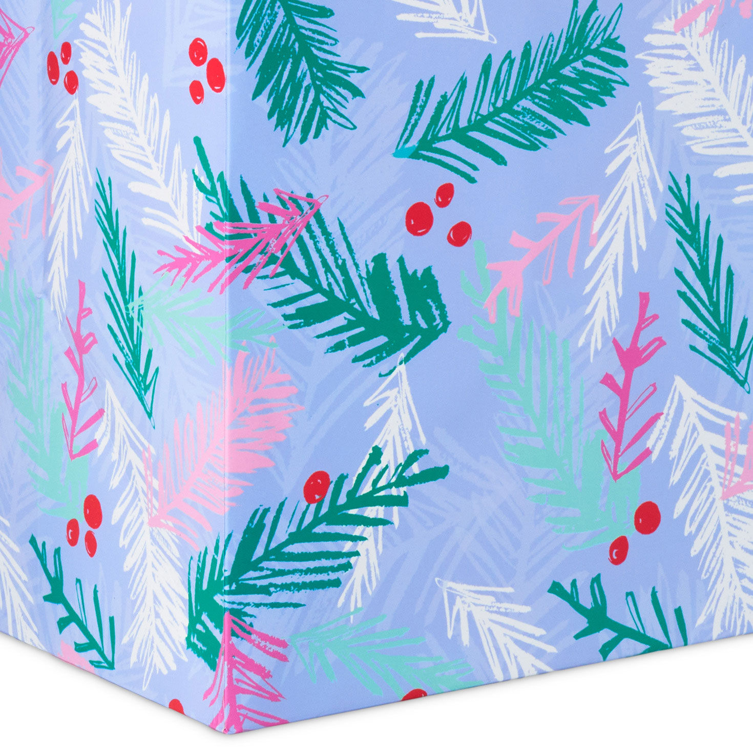 Berries and Branches Purple X-Deep Christmas Gift Bag Base/Side Detail image number 5