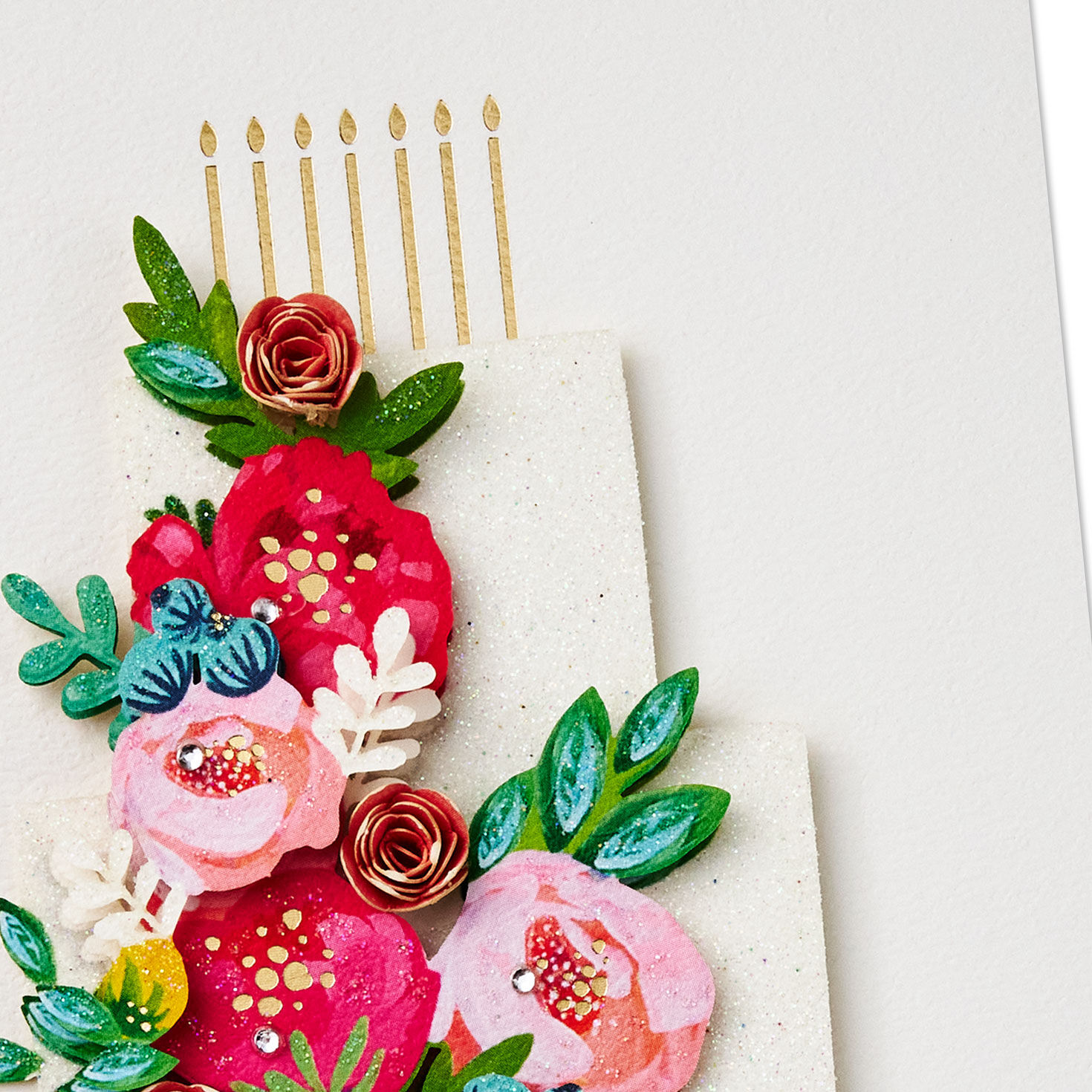 Floral Tiered Cake Birthday Card Card Front Detail image number 4