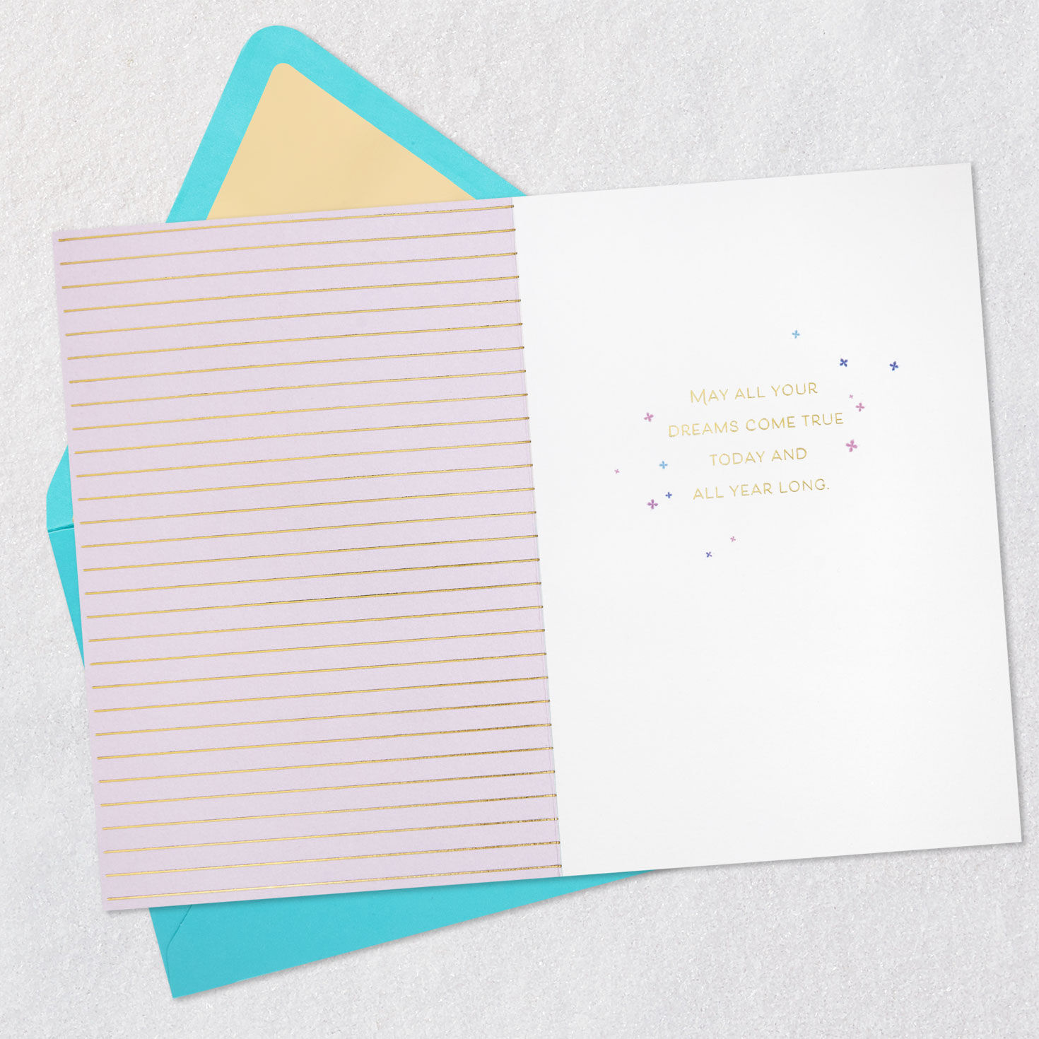 Pink Unicorn Birthday Card for Kids Open card with envelope image number 3