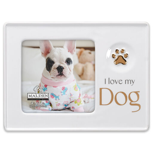 I Love My Dog Ceramic Picture Frame, 4x4, 