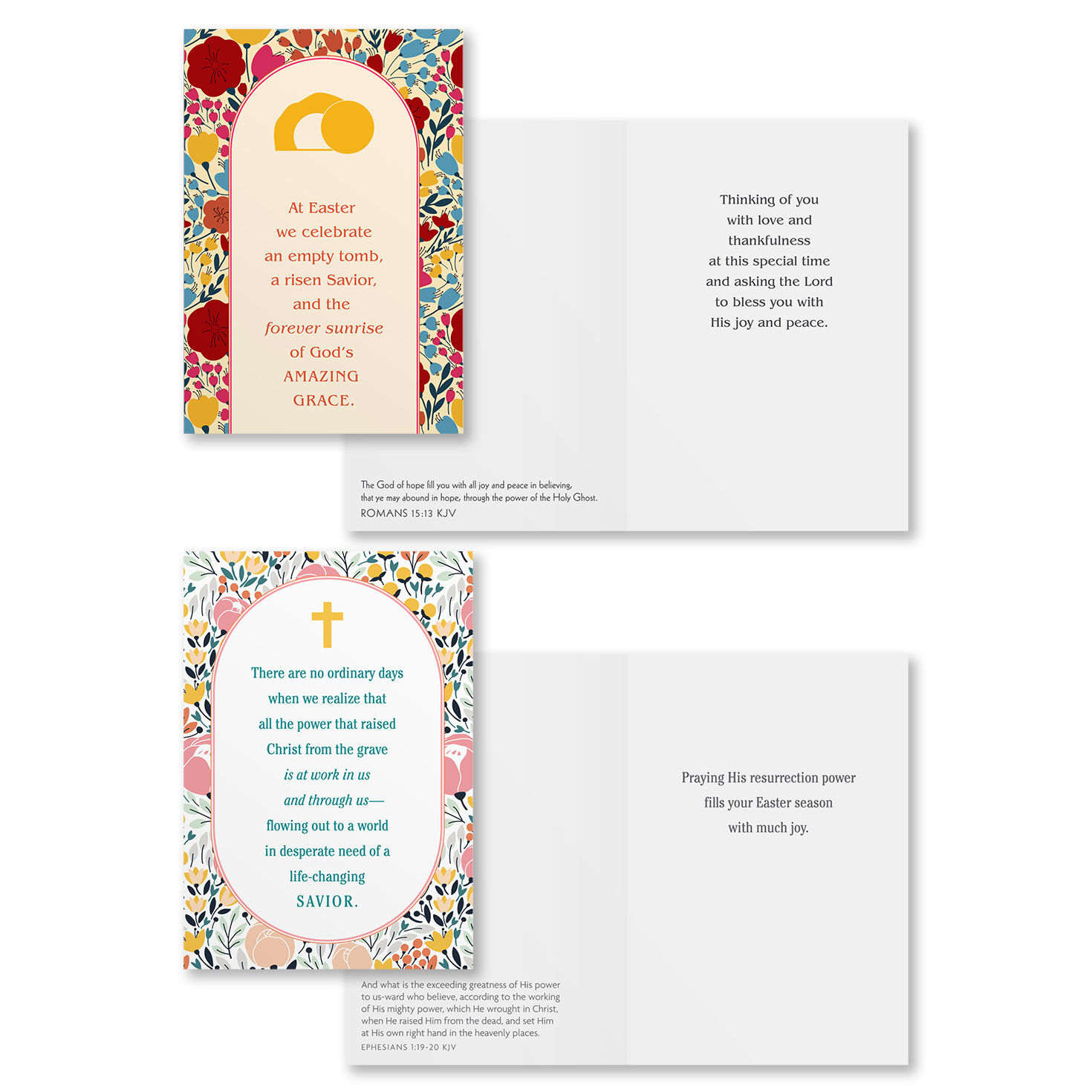 Flower Patterns Christian Easter Cards Assortment Card Front with Sentiment image number 3
