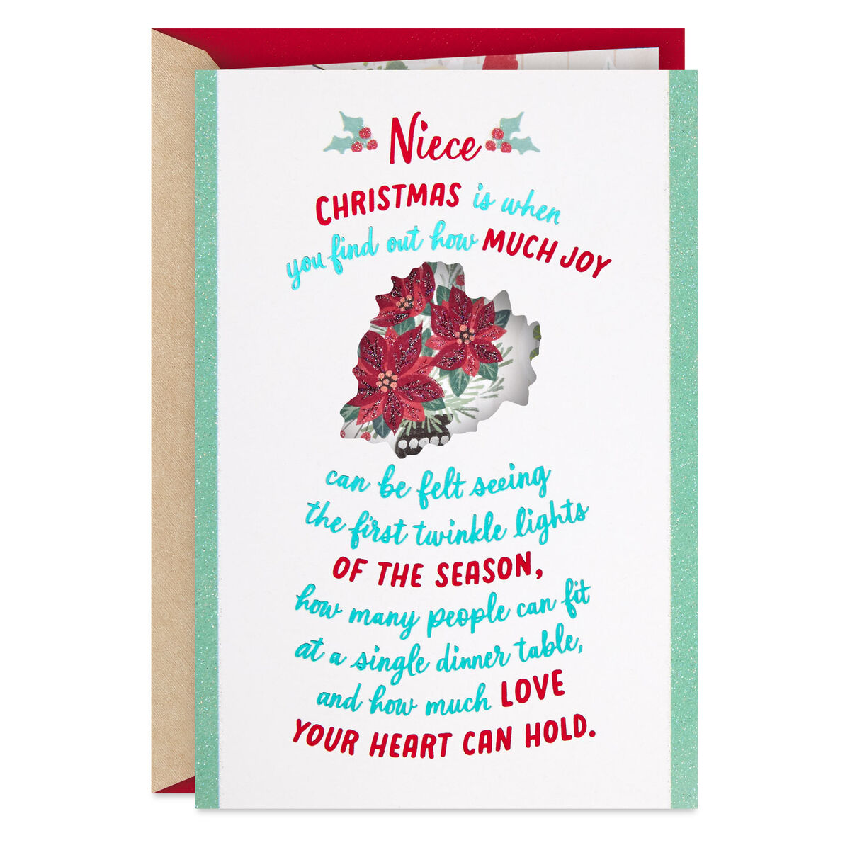Wishing You Joy and Love Christmas Card for Niece Greeting Cards