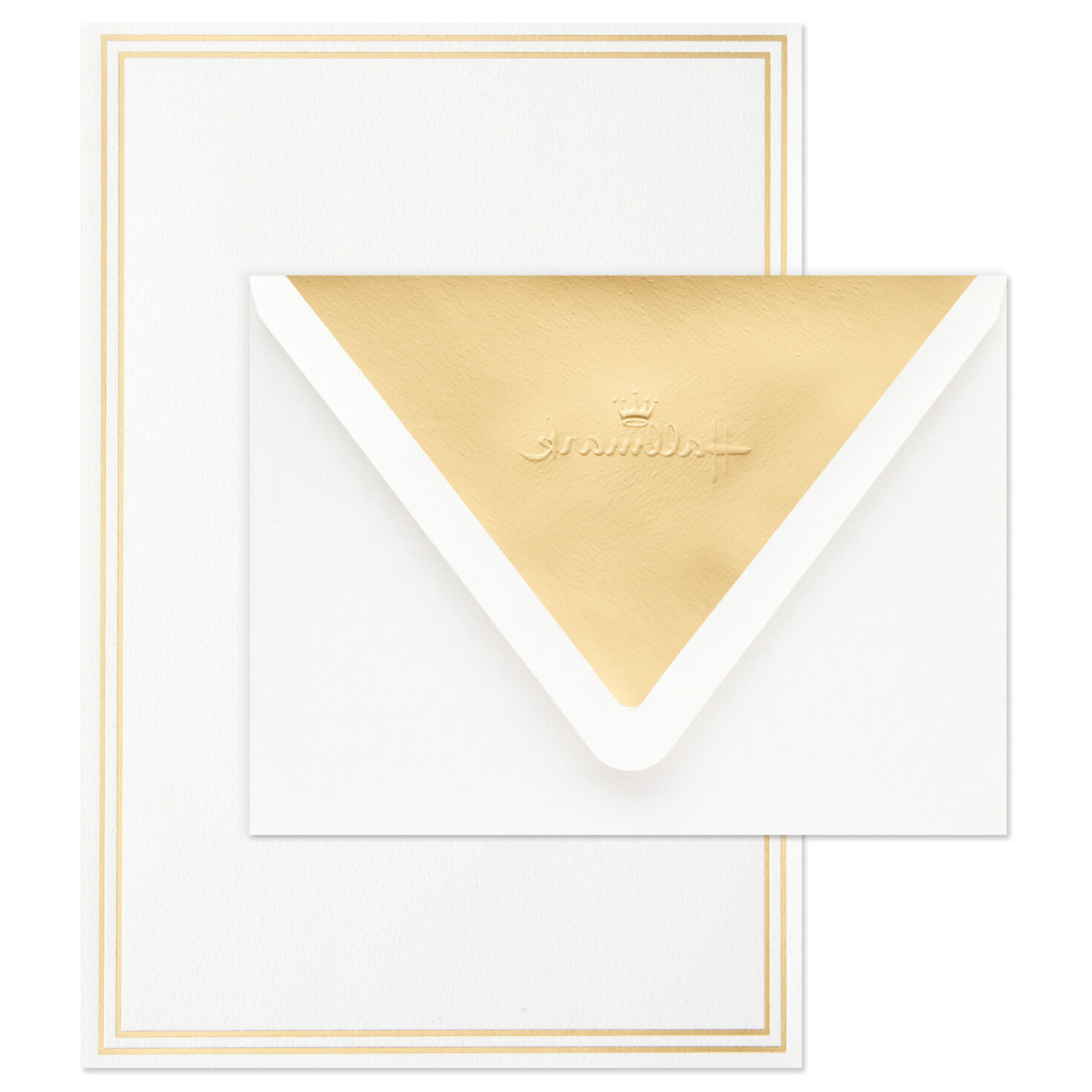 Double Gold Border Stationery Set, Box of 20, , large image number 3